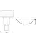 Dimensions of LED Shaded Sconce In Brushed Bronze One Light Square Wall Fixture For Hallways And Corridors