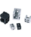 Heavy Duty Aluminum Profile Hinges With Adjustable Angles For 20 30 40 Series Profiles Zinc Alloy Industrial Connector Soft Close Damping For Silent Anti Slam Cabinet Doors, showing various hinge parts in black and silver.