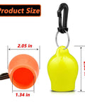 Regulator Mouthpiece Cover Set for Diving and Snorkeling, PVC Dust-Proof Cap Protectors in Yellow and Orange with size dimensions