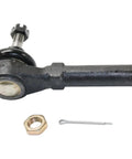 Front Driver And Passenger Side Outer Tie Rod Ends Compatible With Chrysler Dodge Ram Jeep Steering Suspension Heavy Duty Adjustable Replacement Kit, black steel material with hardware.