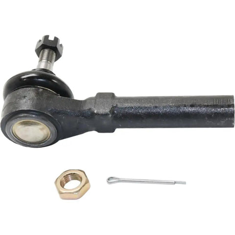 Front Driver And Passenger Side Outer Tie Rod Ends Compatible With Chrysler Dodge Ram Jeep Steering Suspension Heavy Duty Adjustable Replacement Kit, black steel material with hardware.