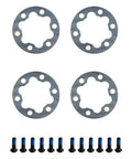 Silver 6 Hole Brake Gasket Set For 44mm Disc Rotors With 2mm And 5mm Aluminum Spacers For Electric Bikes, Scooters And Skateboards