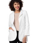 Women's Princess Cut Lab Coat 30 Inch Length With Front And Back Seams And Belt Detail, Two Patch Pockets And Chest Pocket With Pen Divider, White XXS Clinic Ready Nurse And Doctor Coat