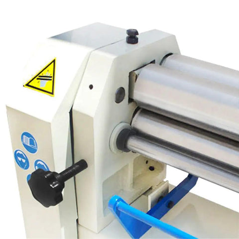 Built Tough Electric 50 Inch Heavy Duty Metal Roller showing metal rollers and foot pedal control for smooth sheet metal bending.