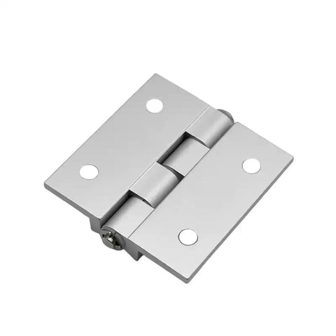 Heavy Duty 120 Degree Limit Hinge For Industrial Electrical Machinery And Automation Hardware Small One Piece Built Like A Tank Tight Grip No Hassle Fix Top Shelf, silver metal hinge.