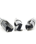 Badass Pattern Flush Trim Router Bit Set featuring three durable micro grain carbide router bits with half-inch shank.