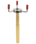 Slick High Ceiling Smoke Sensor Removal Tool Featuring A Tight Aluminum Alloy Claw For No Sweat Fire Alarm Extraction and Quick Multipurpose Safety Inspection Jobs, gold handle with claw ends.
