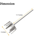Heavy Duty 3 Inch Stainless Steel Pork Puller Electric Drill Attachment showing dimensions of 11.7 inches length and 3 inches width.