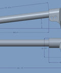 Technical drawing of Clip On Handlebars for ZX25R ZX4R ZX4RR ZX4R SE 45mm Front End Clamp CNC Aluminum 6061 T6 Lightweight Adjustments