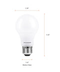 Bright White LED A19 Bulbs 9W Replace 60W Equivalent Pack Of 4 Dimmable Frosted Finish 800 Lumens Medium Base