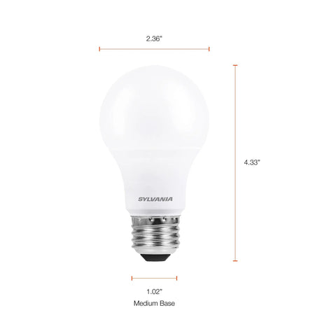 Bright White LED A19 Bulbs 9W Replace 60W Equivalent Pack Of 4 Dimmable Frosted Finish 800 Lumens Medium Base
