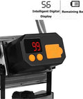 JUDYSSY Led Floodlight 200W Led Floodlight with Remote Control digital display showing battery life and power settings.