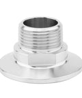 Stainless steel 1.5-inch tri-clamp to 3/4-inch NPT male adapter fitting.