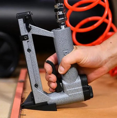 Beefy Pneumatic Picture Frame Nail Gun And Portable Air Stapler For Photo Mirror Framing Heavy Duty Handheld Pin Nailer With Easy Pressure Adjustment Slick No Fuss Operation For Smooth Diy Work