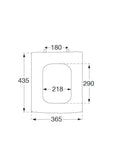 Dimensions diagram of Heavy Duty Soft Close Toilet Seat With Slick Quick Release And Polished Chrome Hinges For Dead Silent Shutoff.