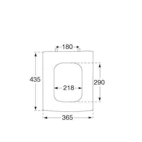 Dimensions diagram of Heavy Duty Soft Close Toilet Seat With Slick Quick Release And Polished Chrome Hinges For Dead Silent Shutoff.