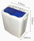 No Fuss Portable Twin Tub Washer And Dryer For Shoes And Clothes Compact 220V Dual Drum Laundry Machine with blue top and controls.