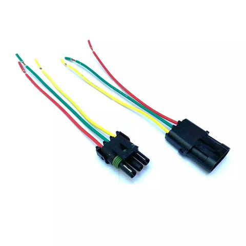 Heavy Duty 14 Awg Weather Pack Connector Kit With 6 Inch Pre Wired Sealed Wires For Tough Car Audio Install And Reliable Connections You Can Trust To Stay Dry Outside, 3-pin connectors with 14 AWG wires