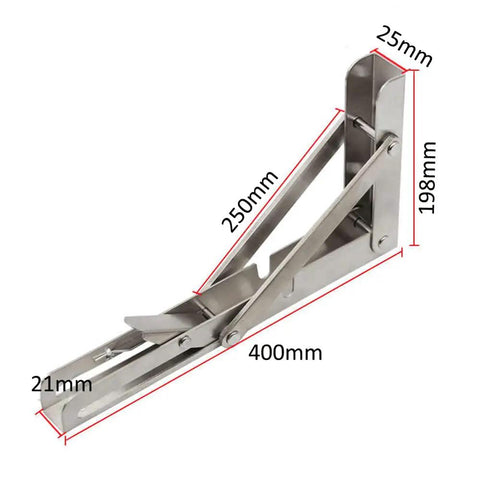 Heavy Duty Stainless Steel L Shaped Shelf Brackets With Corrosion Resistant Wall Supports For Kitchen And Bedroom Storage dimensions 250mm x 400mm