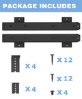 Package contents of Built Tough Metal 14 Inch Ball Bearing Drawer Slides Three Quarter Extension Underdesk Keyboard Tray Slide Black.