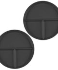 Portion Control 2 Pack 9 Inch Unbreakable Divided Plates With 3 Compartments For Easy Weight Loss And Balanced Meals Reusable Dinner Plates For Adults Black.