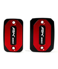 CNC Aluminum Dope Brake Fluid Reservoir Cap For Motorcycle Front Brake And Clutch System Fuel Tank Cover Built Tough 6061 T6 Filler Cap Fits AK550 AK 550 2017 2018 2019 2020 2021 - red and black design