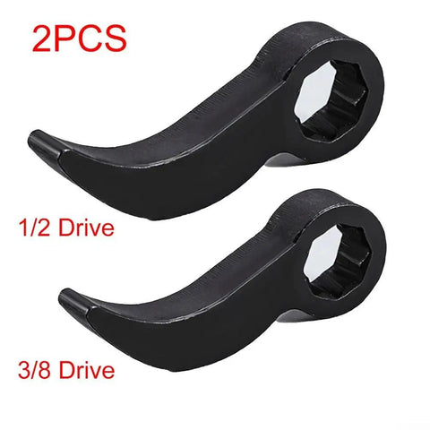 2 Pack Pry Bar Wrench Adapters Crowbar Adapters For Half Shaft Removal 3/8 Inch And 1/2 Inch, black hardened steel tool heads.
