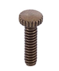 Half Inch Antique Brass Thumb Screw With Six Thirty Second Thread Knurled Head Steel Fastener, front view