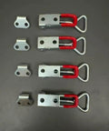 Four Piece Quick Release Latch Clamp Set In 304 Stainless Steel For Boxes Panels And Toolboxes, weatherproof silver layout.