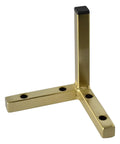 6 Inch Brushed Gold L Top Metal Furniture Leg, Heavy Duty Square DIY Leg Hardware with 0.75x0.75 Brackets, Glide Foot Detail