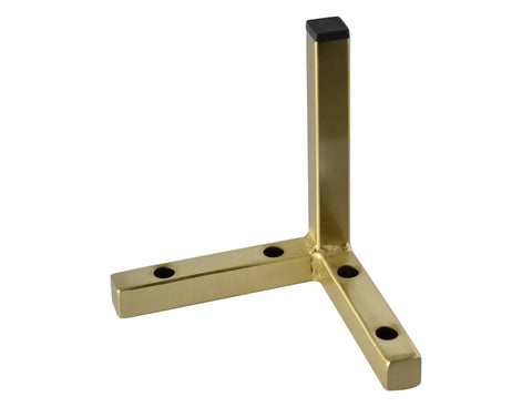 6 Inch Brushed Gold L Top Metal Furniture Leg, Heavy Duty Square DIY Leg Hardware with 0.75x0.75 Brackets, Glide Foot Detail