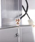 Close-up of electrical connectors on Pro Grade Motorized Optical Instrument Table With Adjustable Height For Slit Lamp And Eyeglass Measurements In Vision Clinics And Optical Stores, 15.75 By 18.9 Inches, Heavy Duty H Shaped Base