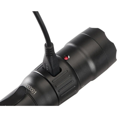 Beast Mode Ready Heavy Duty Rechargeable Tactical Flashlight With USB Battery Aluminum Anodized Body 944 Lumens High Mode charging