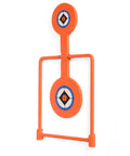 Double Spinner Auto Reset Steel Target For Handguns Up To.44 Magnum with neon targets for centerfire practice