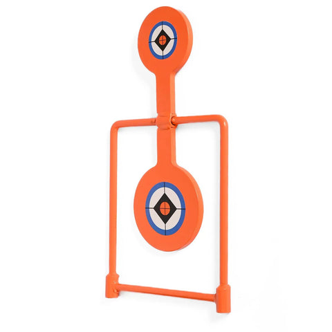 Double Spinner Auto Reset Steel Target For Handguns Up To.44 Magnum with neon targets for centerfire practice