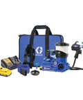 Badass Heavy Duty Electric Airless Paint Sprayer With Slick QuickShot Trigger And Precision Dial Flow System, complete with accessories and bag.