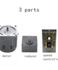 Heavy Duty Variable Speed Gear Motor For Garage Builds 110 Volt 120 Watt Single Phase Ac Unit components: motor, reducer, speed controller.