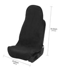 Waterproof Car Seat Cover And Protector Set Universal Fit For Cars Trucks And SUVs Absorbent Sweat Towel Style, Black 2 Piece