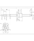 Technical drawing of Premium Single SFU1204 Rolled C7 Ball Screw 200-1500mm for CNC machines and efficient builds.