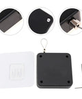 Automatic Retractable Door Closer Set Two Pack, Black ABS Plastic Self-Closing Cable Door Closers With Drawstrings, Easy No-Drill Install
