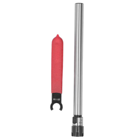 Get This Heavy Duty 40Cr CNC Milling Collet Chuck Holder With Super Stable Vibration Dampening For Precision Machining Tasks That Need Serious Grit And A Crisp 1-7 mm Clamping Range To Rock Any Machine Shop. Image shows a 40Cr collet chuck holder with red grip.