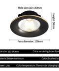 Fresh 10 Pack Brass Recessed Downlight Kit With Smooth Black Trim Dimmable Warm To Cool White Adjustable Color Temp And Glare Free Glow, showing brass housing and adjustable features.