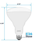 BR40 LED Flood Light Bulbs 13W Dimmable 1100 Lumens 3500K Natural White E26 Base Indoor Outdoor 85W Equivalent bulb with measurements.