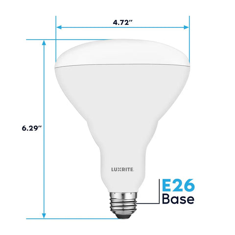 BR40 LED Flood Light Bulbs 13W Dimmable 1100 Lumens 3500K Natural White E26 Base Indoor Outdoor 85W Equivalent bulb with measurements.