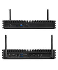 Rugged Fanless Mini Pc Built Tough For The Grind, Featuring Core I5 Processor, 8Gb Ram, 1Tb Ssd, Dual Lan, 12V To 24V Power, rear and front ports view.