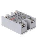 Rock Solid 100A Single Phase SSR Relay For Industrial Automation Temperature Control in gray with screw terminals.
