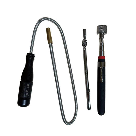 Three Pack Flexible Magnetic Telescoping Pickup Tools with 360 Degree Swivel 7 to 30 Inch Reach strong magnetic head lift up to 10 lbs