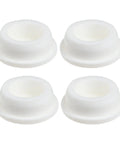 4 Pcs Silicone Bathtub Stopper White Flat Cover Universal Drain Plug, close-up view showing round shape and smooth texture.