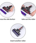 Dyson Hardwood Floor Attachment With Replacement Soft Roller Brush And LED Headlights, roller replacement process