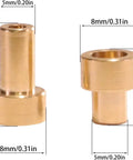 6 Piece Metal Brass Body Lift Spacer Kit For 1/12 MN82 LC79 RC Cars, CNC Precision Machined Upgrade To Fit Larger Wheels And Prevent Tire Rubbing In Turns., brass spacer dimensions 5mm x 8mm x 13.5mm